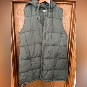 Long Green Puffer Vest